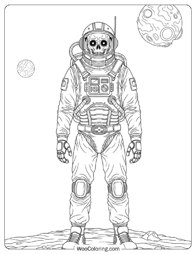 Space Explorer Robot Coloring Page