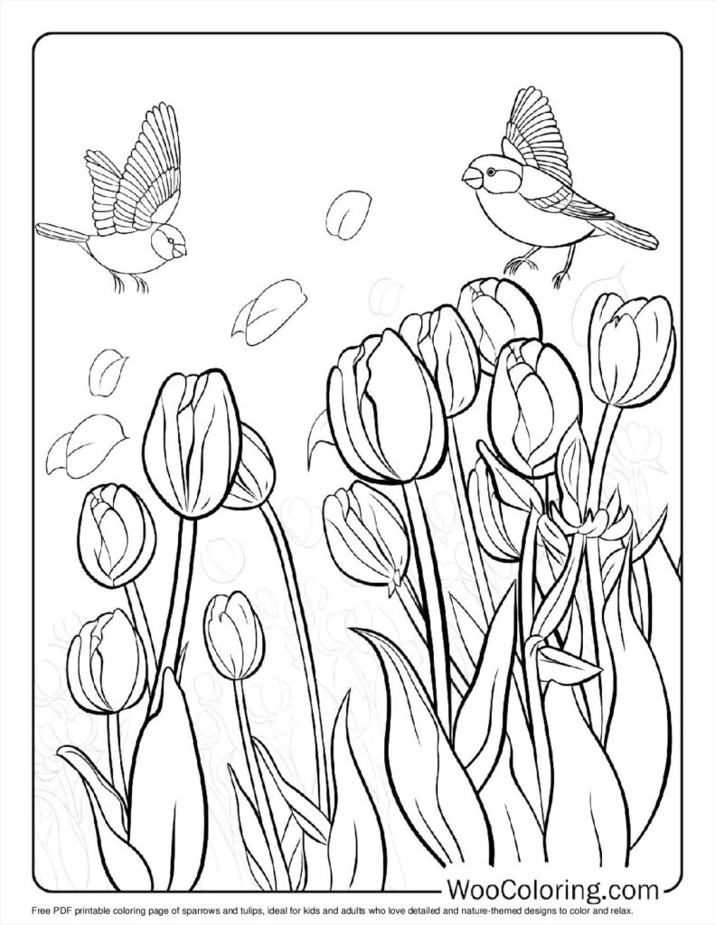 100  Tulip coloring pages  Free PDF To Print  - 84