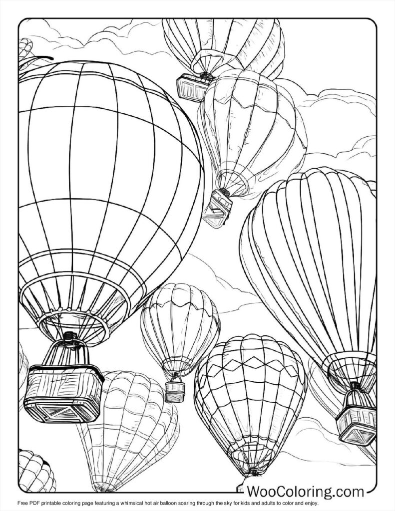 100  Hot Air Balloon coloring pages  Free PDF To Print  - 47