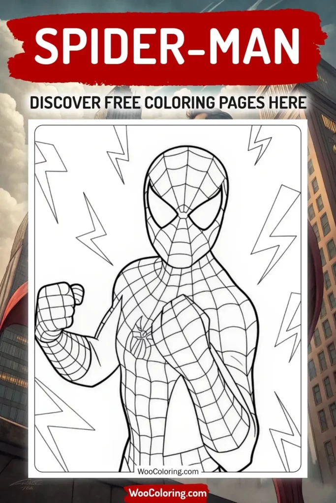 Spider-Man coloring pages designs with superhero