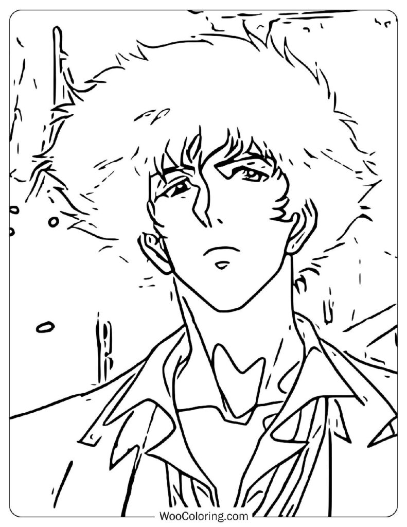 Spike Spiegel – The Charismatic Bounty Hunter from Cowboy Bebop Picture To Color