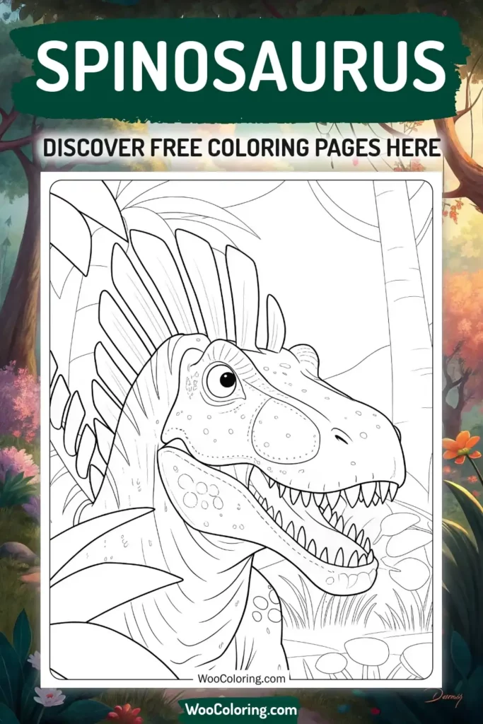 Spinosaurus coloring pages designs with Disnosaur