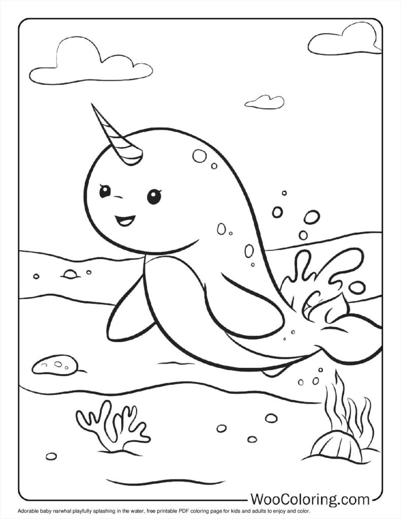 100  Narwhal coloring pages  Free PDF To Print  - 61