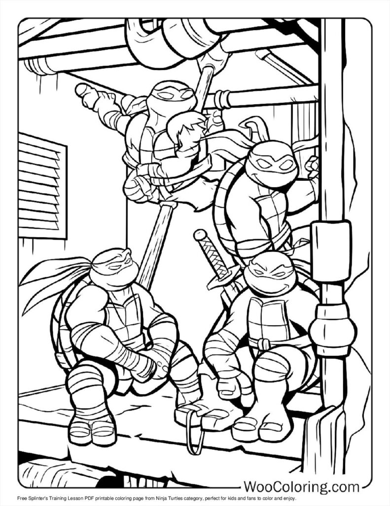 Splinter's Training Lesson Coloring In For Kids