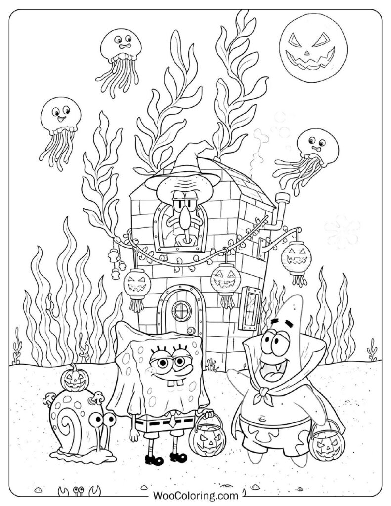 SpongeBob’s Halloween Fun coloring page