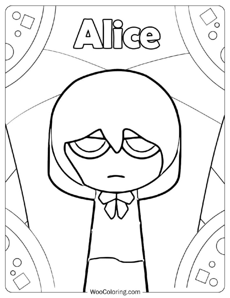 Sprunki All-Stars - Alice Coloring Sheet For Kids
