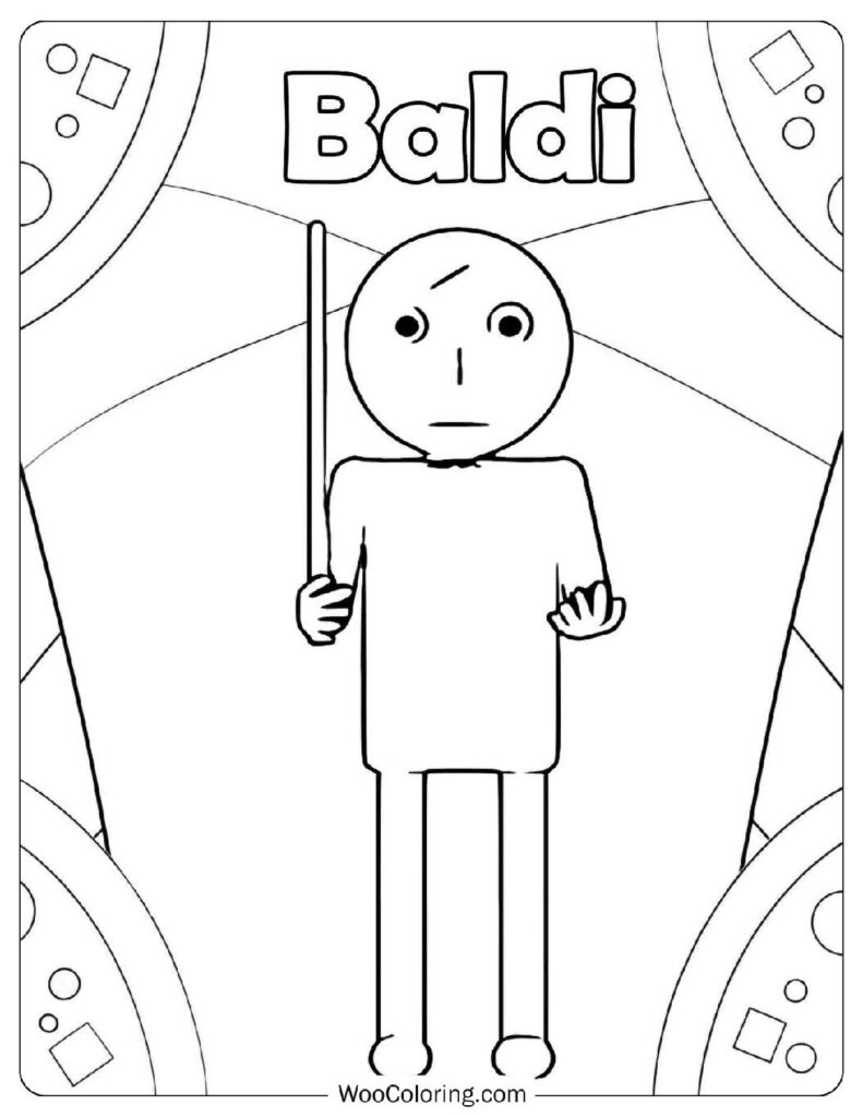Sprunki All-Stars - Baldi Coloring Picture