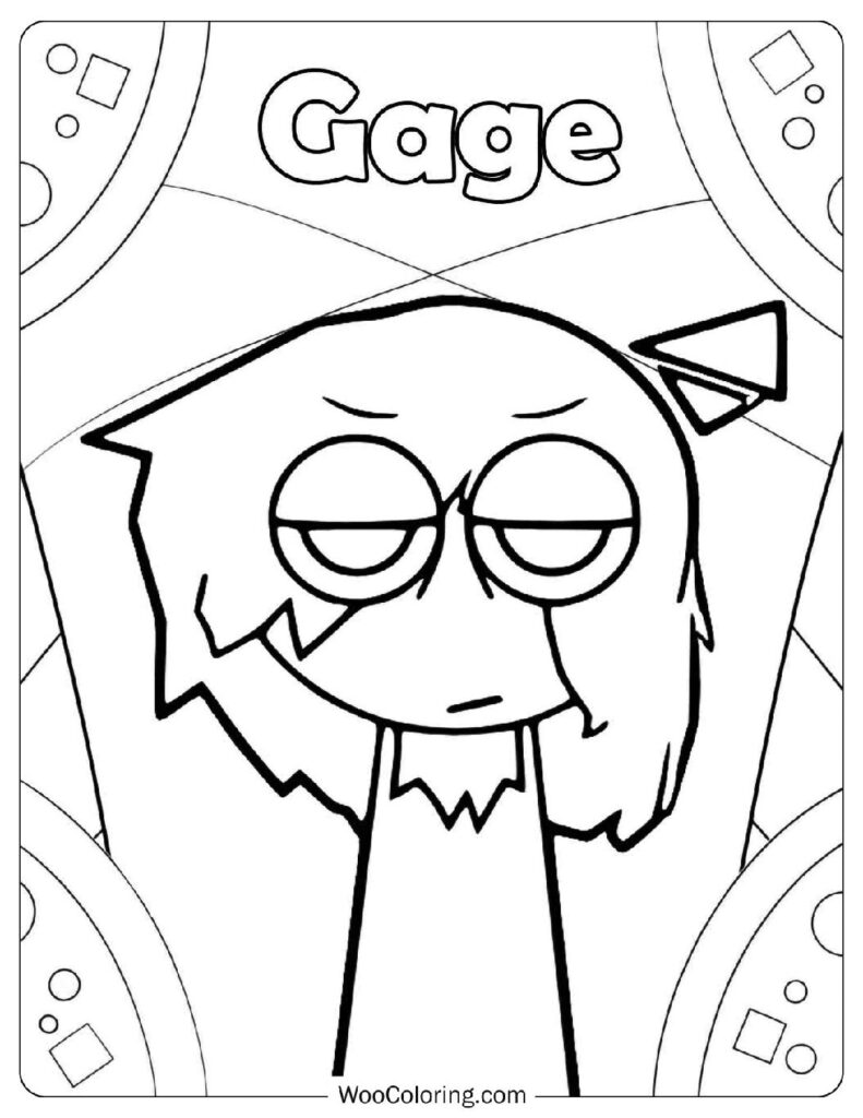 Sprunki All-Stars - Gage Sheet To Color