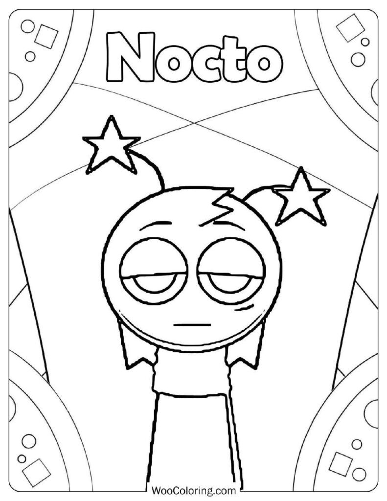 Sprunki All-Stars - Nocto Coloring Sheet