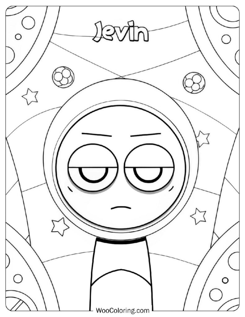 Sprunki Blue (Jevin) Coloring Sheet For Preschoolers