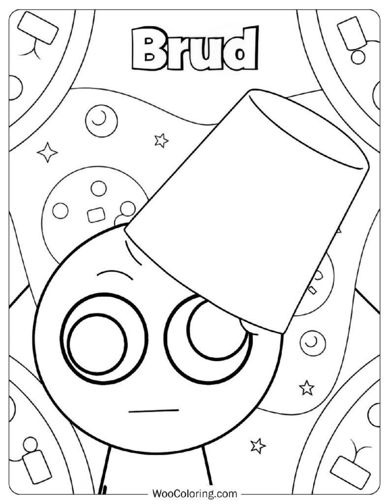 Sprunki Brown (Brud) Coloring Page For Preschoolers