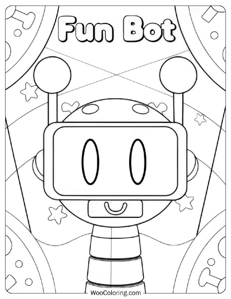 Sprunki Fun Bot Coloring Sheet For Preschoolers