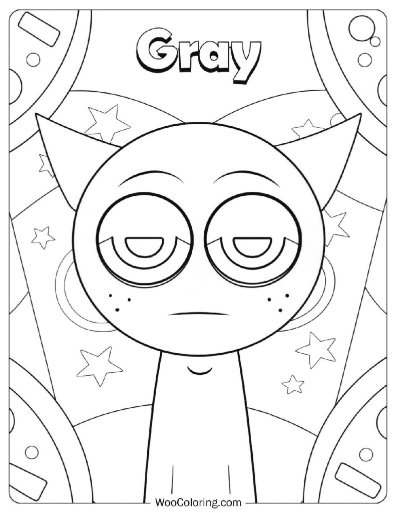 Sprunki Gray Picture To Color