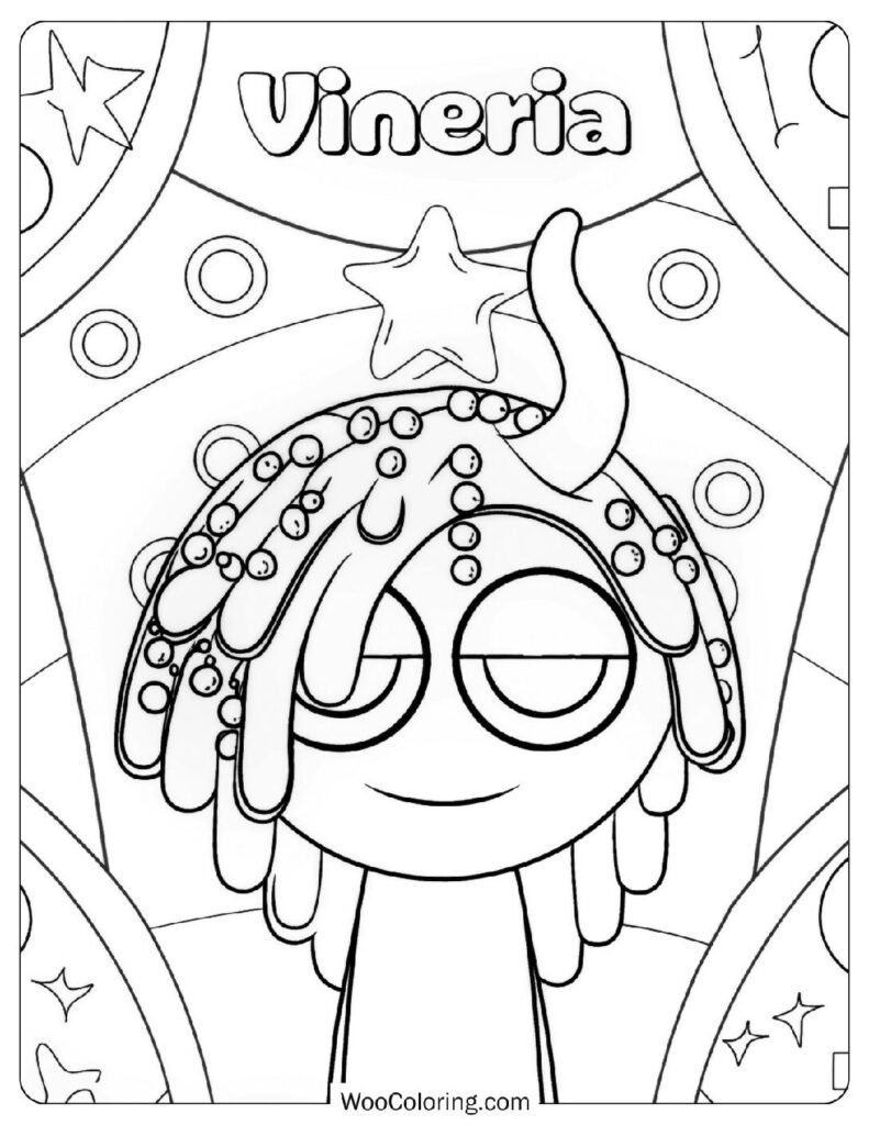 Sprunki Green (Vineria) Coloring Sheet