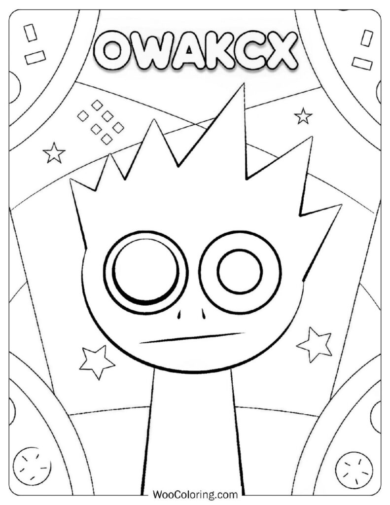 Sprunki Lime (OWAKCX) Coloring Sheet For Kids