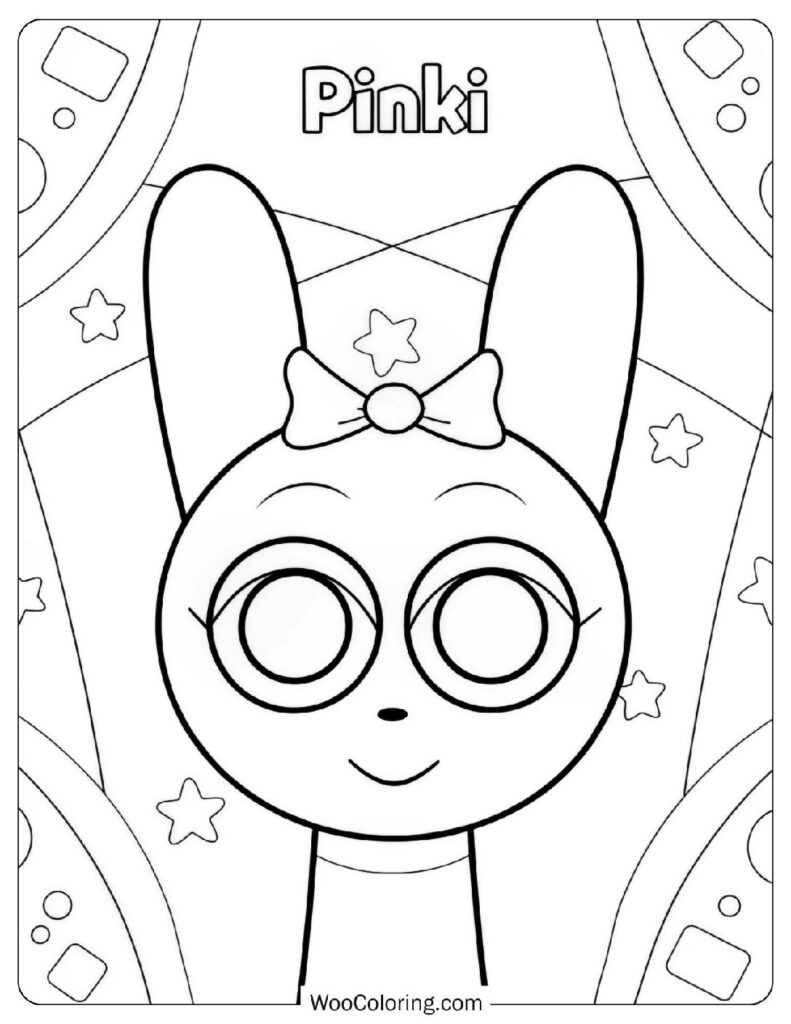 Sprunki Pink (Pinki) Coloring Page For Kids