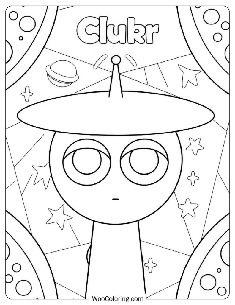 Sprunki Silver (Clukr) Coloring Page For Kids