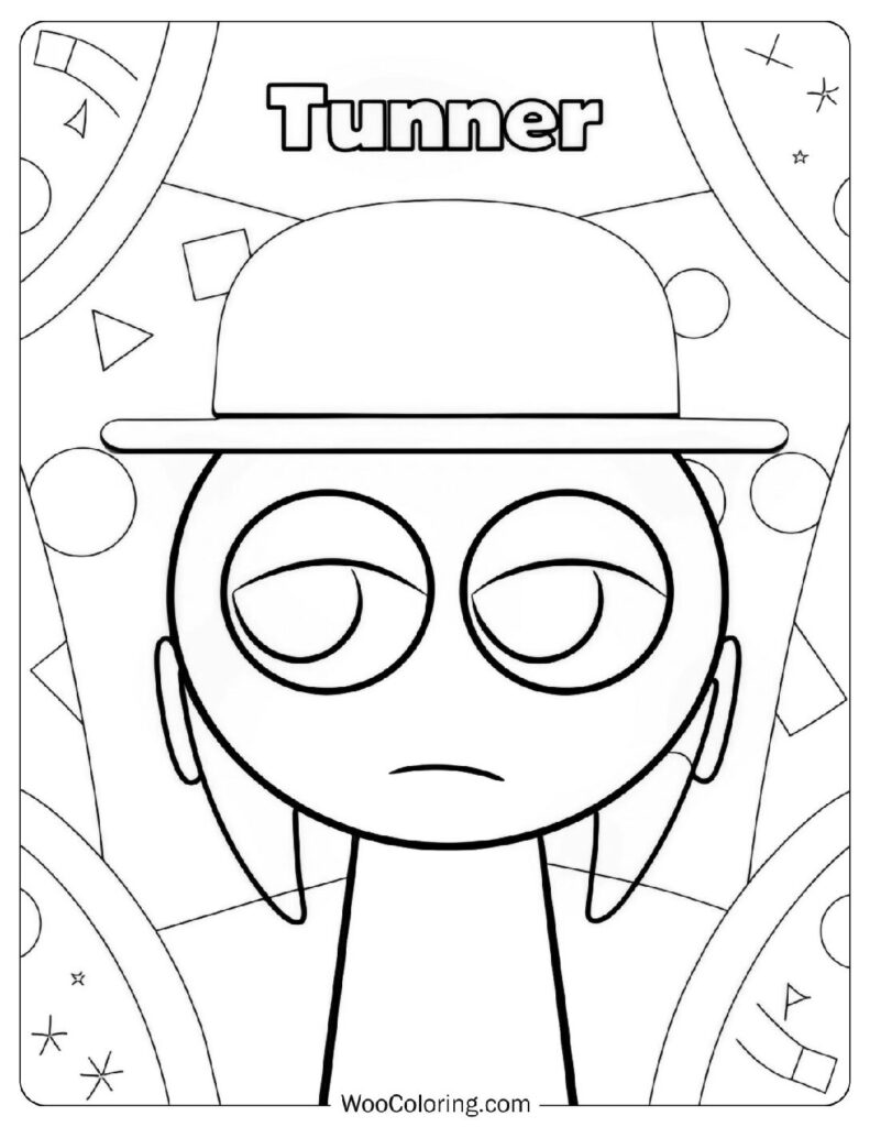 Sprunki Tan (Tunner) Coloring Page