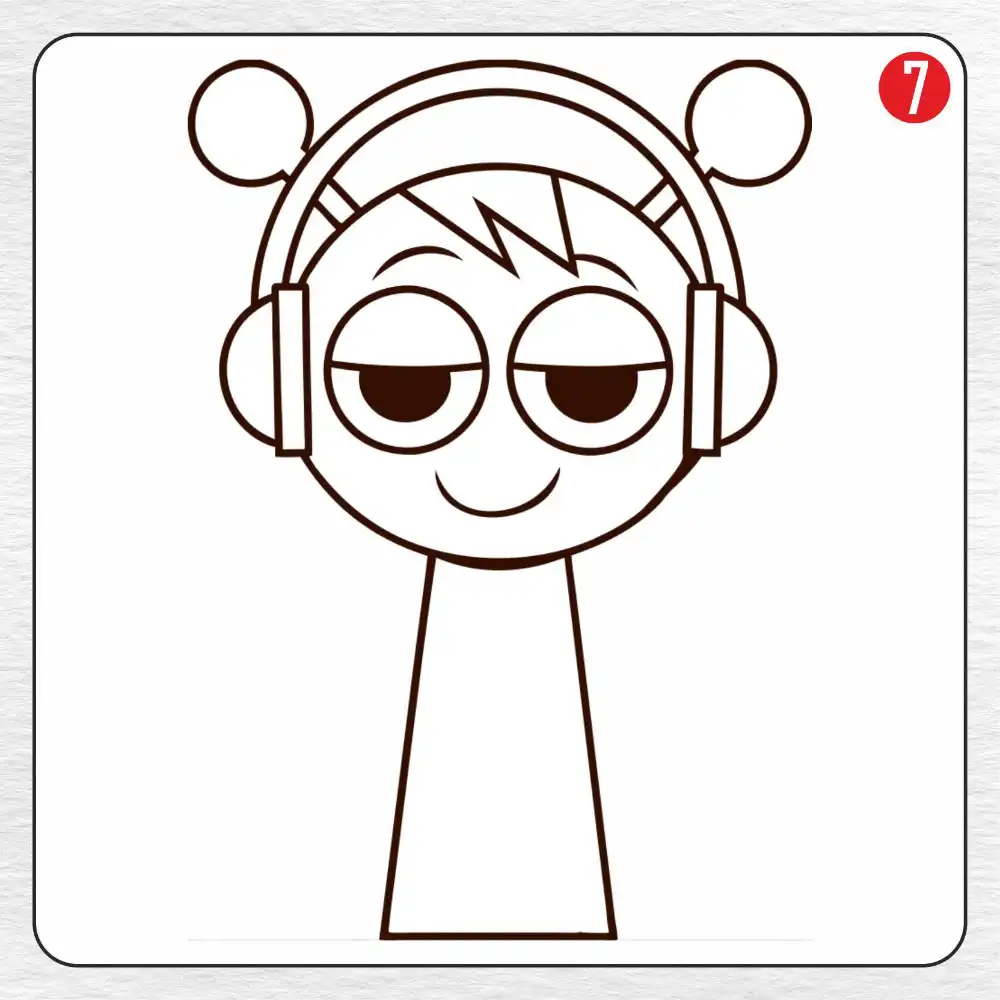 Sprunki coloring page drawing step 7