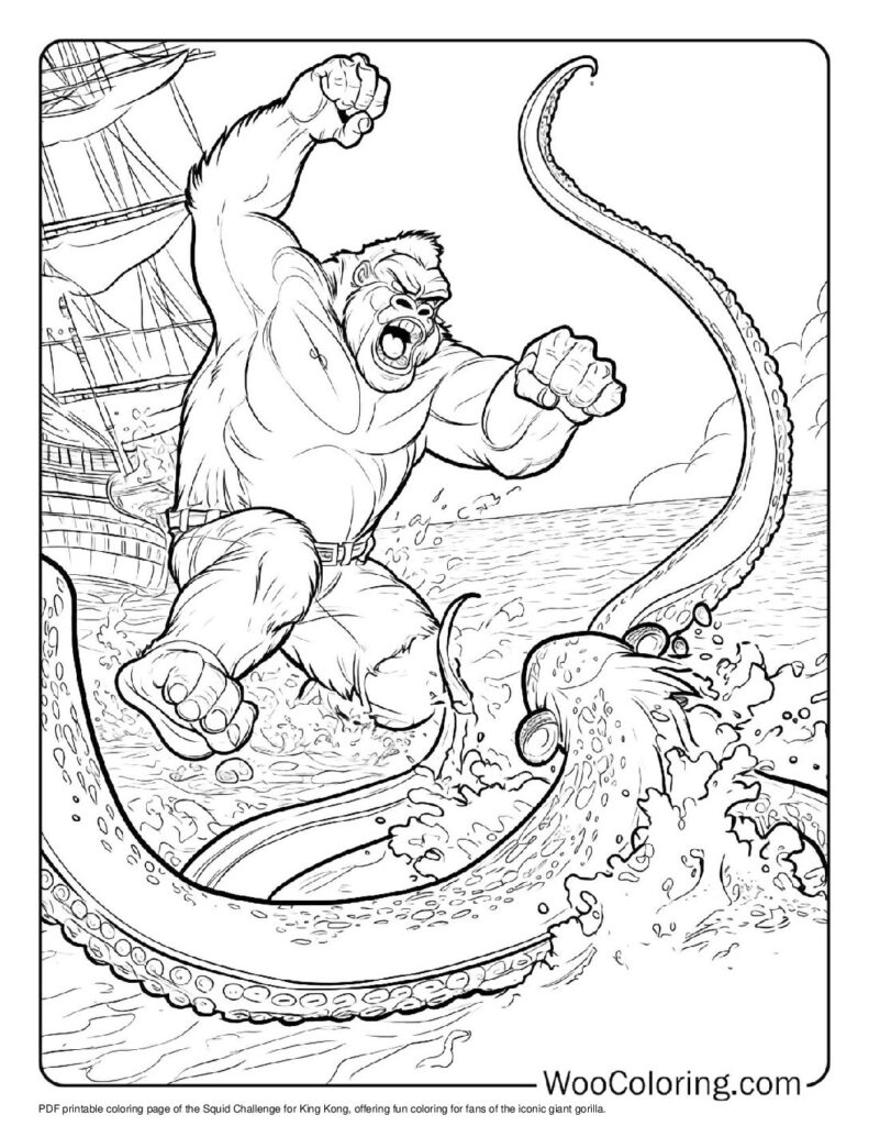 100  King Kong coloring pages  Free PDF To Print  - 12