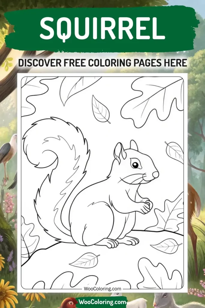 Squirrel coloring pages designs from animal