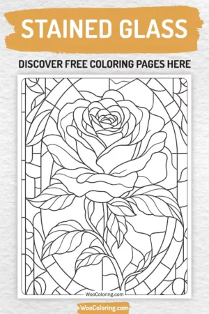 Stained Glass coloring pages designs for adults
