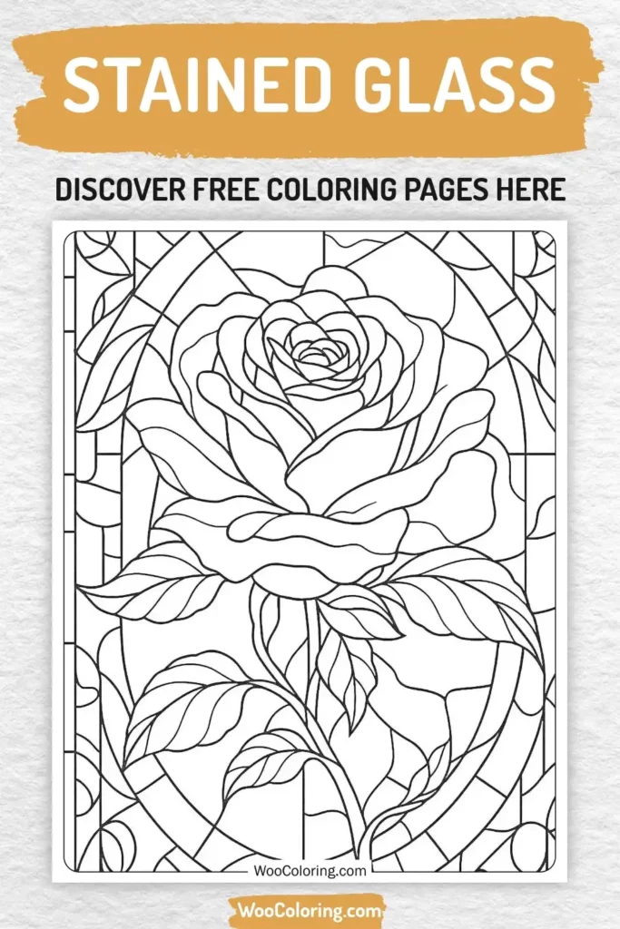 Stained Glass coloring pages designs for adults