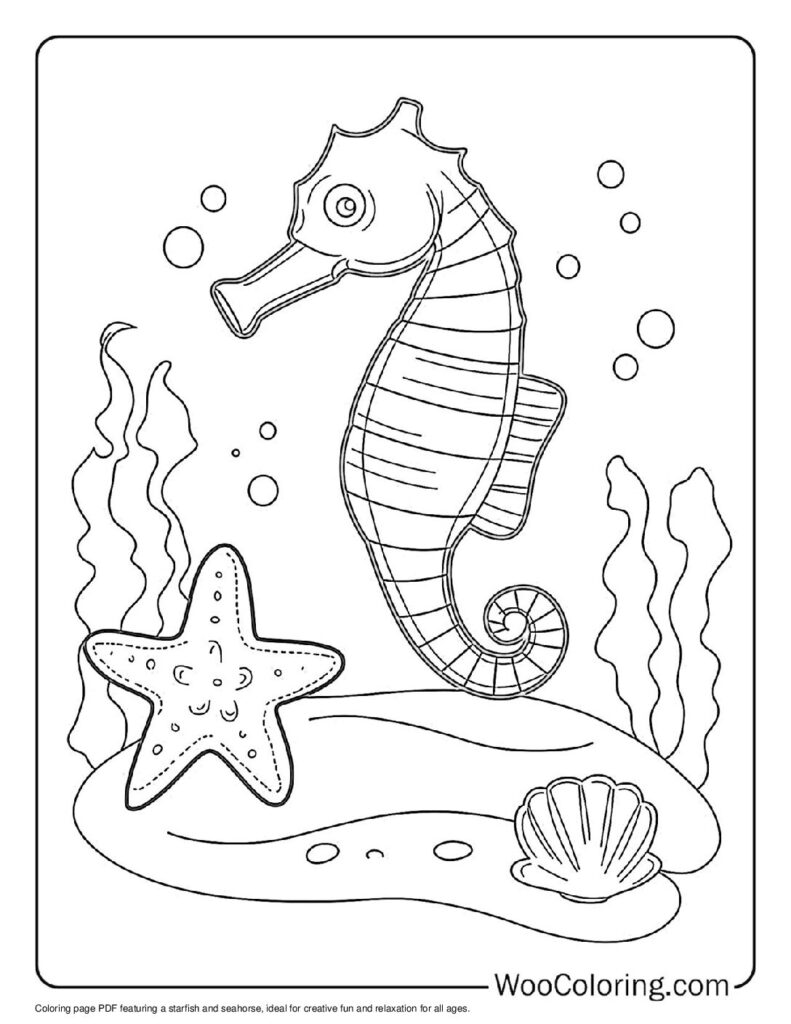 100  Seahorse coloring pages  Free PDF To Print  - 16