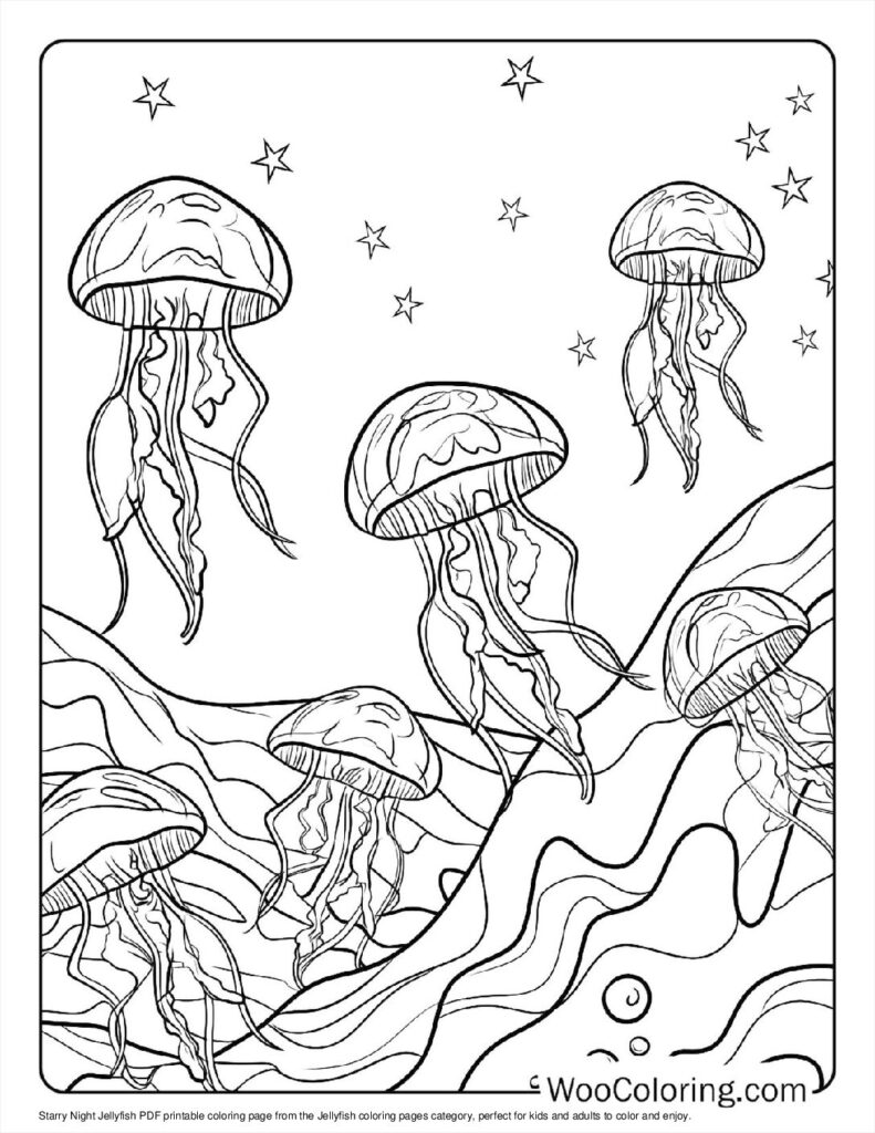 100  Jellyfish coloring pages  Free PDF To Print  - 11