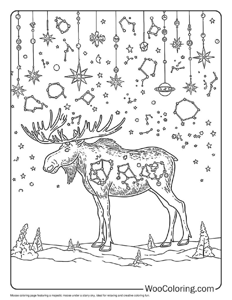 100  Moose coloring pages  Free PDF To Print  - 4