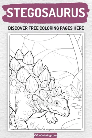 Stegosaurus coloring pages designs for kids