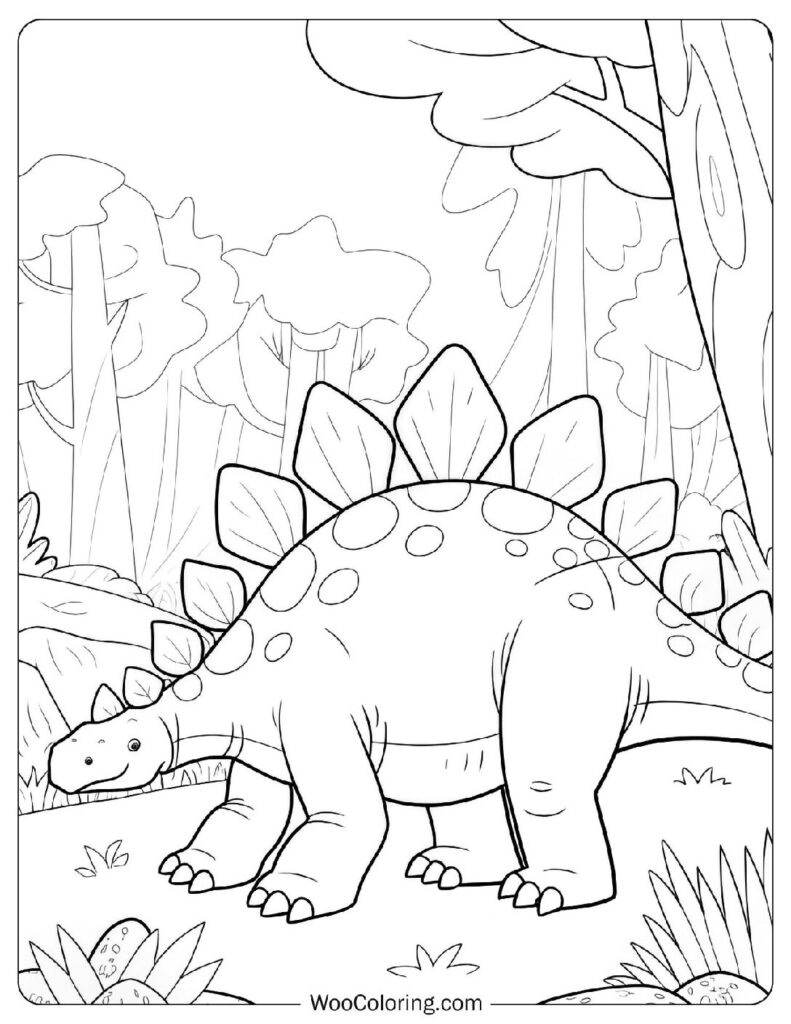 Stegosaurus Roaming the Jurassic Era