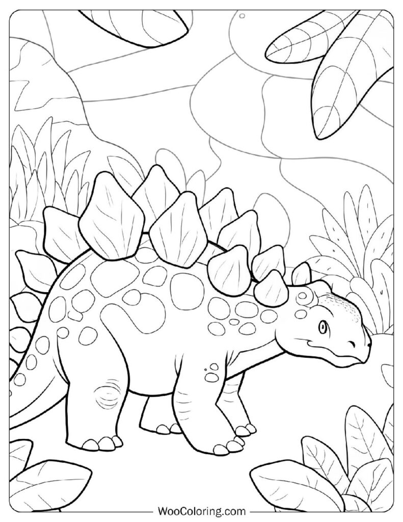 Stegosaurus with Prehistoric Plants