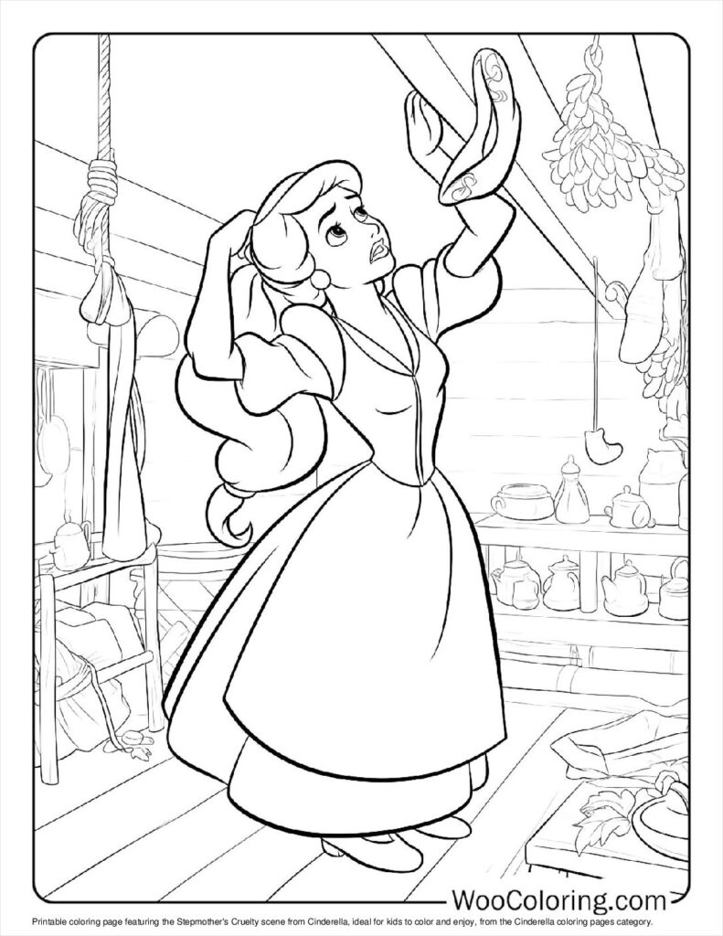 Stepmother's Cruelty Coloring Page For Kids