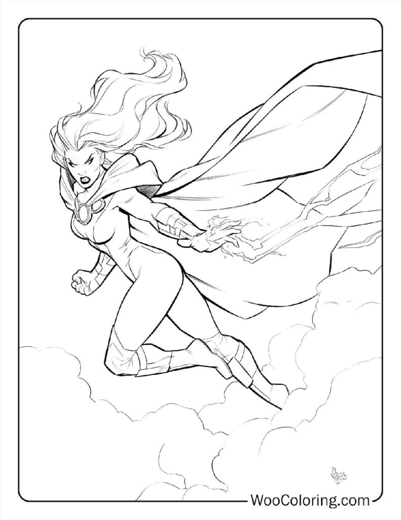 Storm's Heroic Fight Coloring Page For Kids
