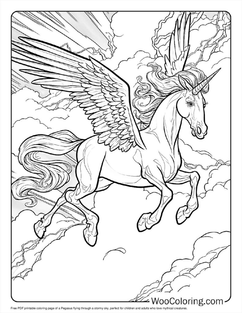 100  Pegasus coloring pages  Free PDF To Print  - 44