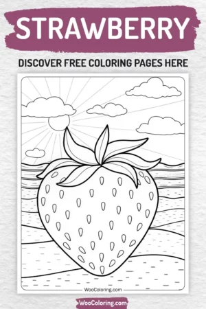 Strawberry coloring pages designs for kids