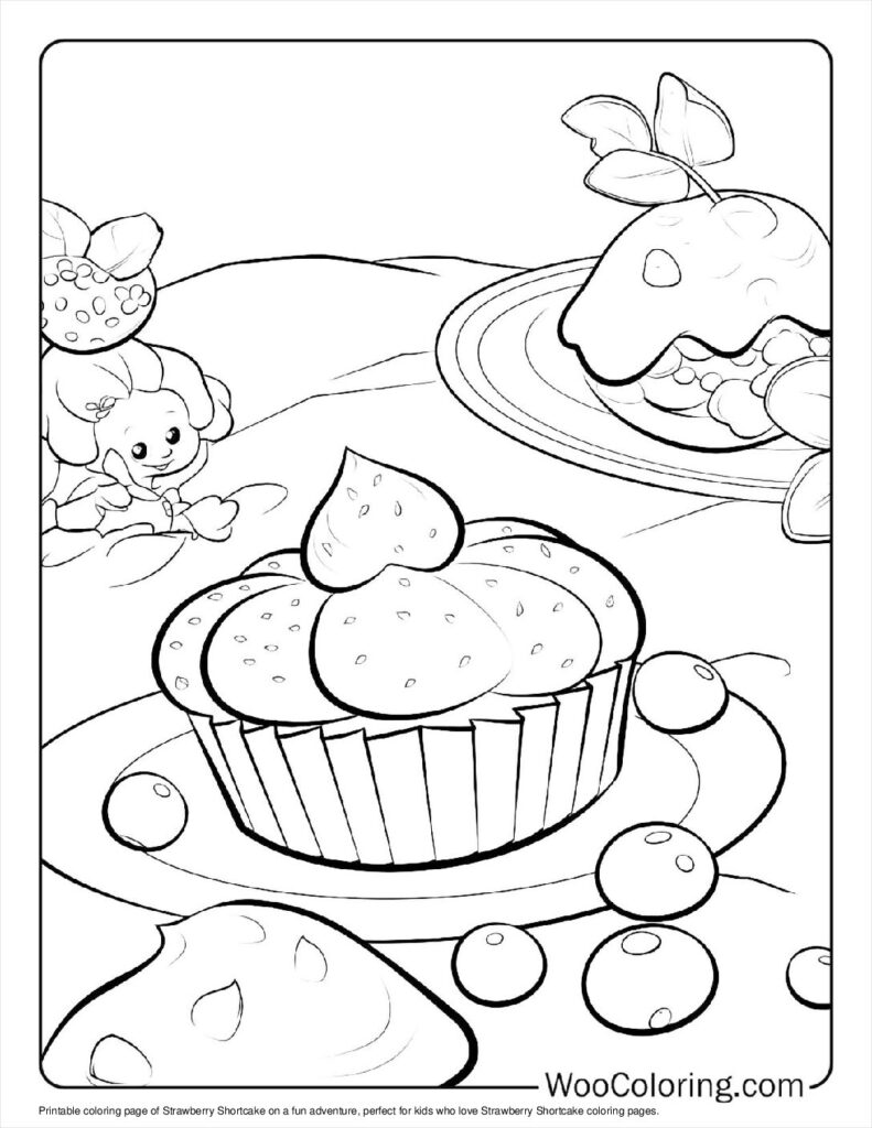 Strawberry Adventure Coloring In For Kids