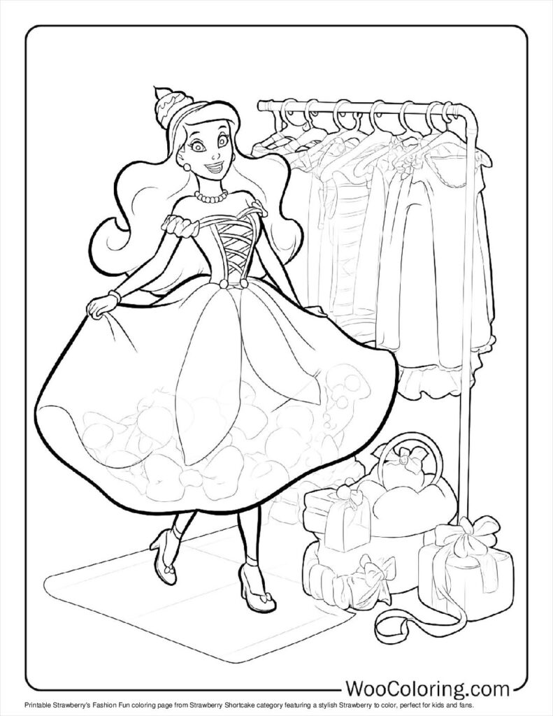 Strawberry’s Fashion Fun Coloring Sheet