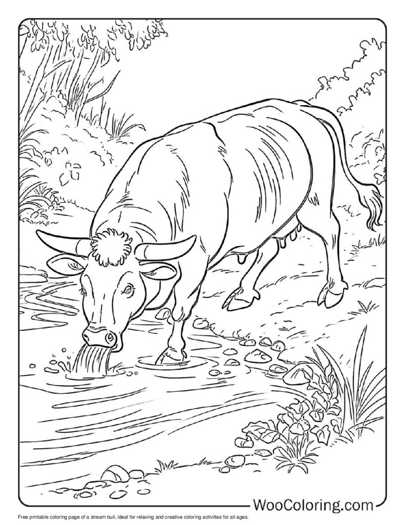 100  Bull coloring pages  Free PDF To Print  - 5