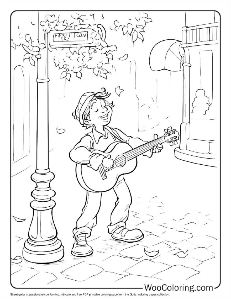 100  Guitar coloring pages  Free PDF To Print  - 63