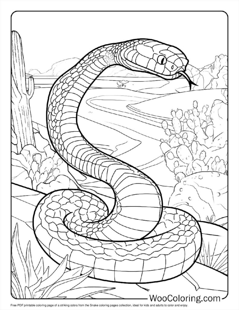 Striking cobra Coloring Page For Kids