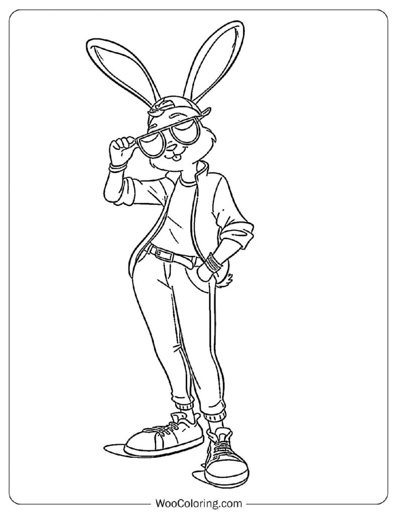 Stylish Rabbit Coloring