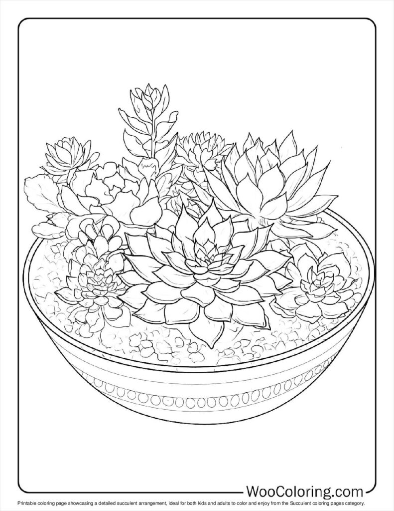 100  Succulent coloring pages  Free PDF To Print  - 41