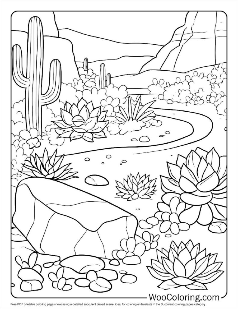 100  Succulent coloring pages  Free PDF To Print  - 19