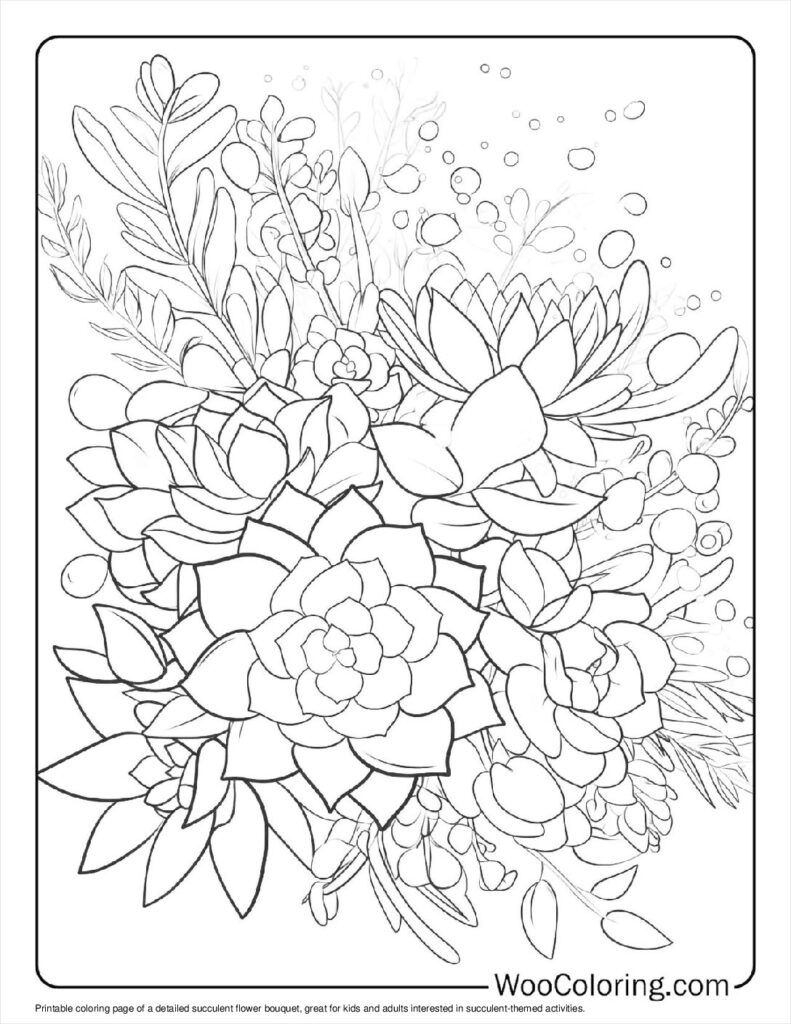 100  Succulent coloring pages  Free PDF To Print  - 23
