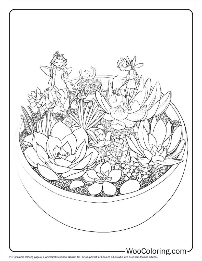 100  Succulent coloring pages  Free PDF To Print  - 38