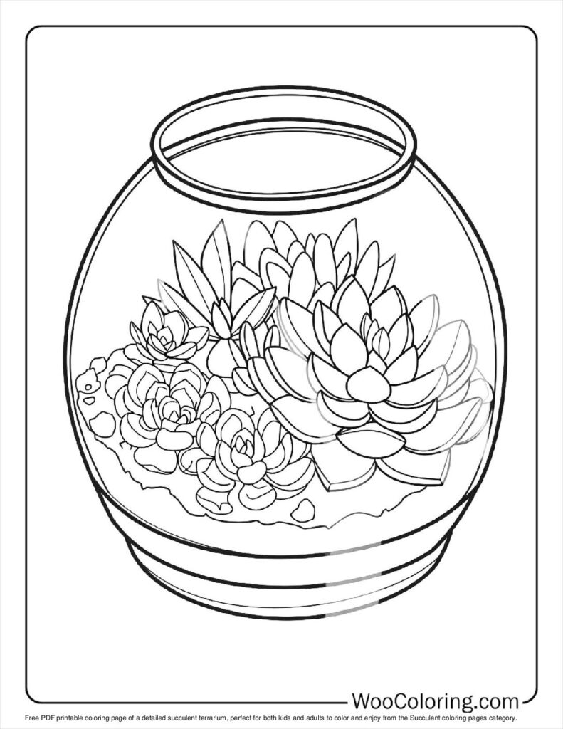 100  Succulent coloring pages  Free PDF To Print  - 20