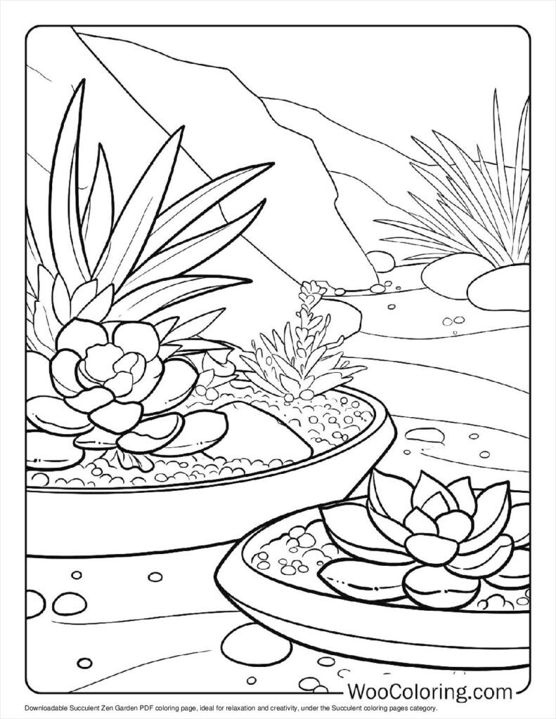 100  Succulent coloring pages  Free PDF To Print  - 82