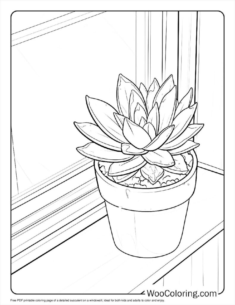 100  Succulent coloring pages  Free PDF To Print  - 95